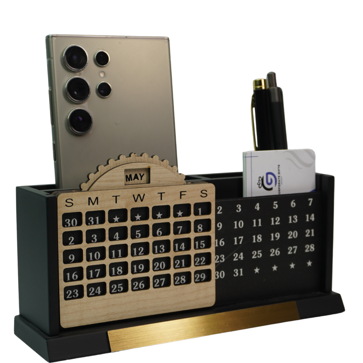 Black Stylish Calendar with Mobile and Pen Holder