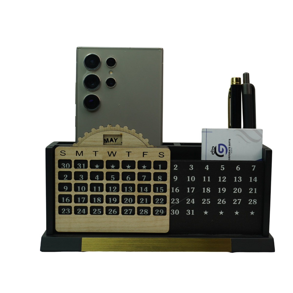 Black Stylish Calendar with Mobile and Pen Holder