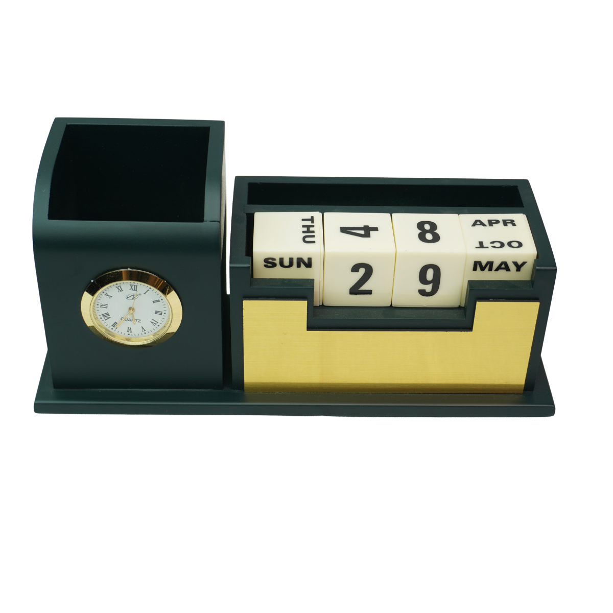 Pen Stand with Wooden Calendar for Office Table