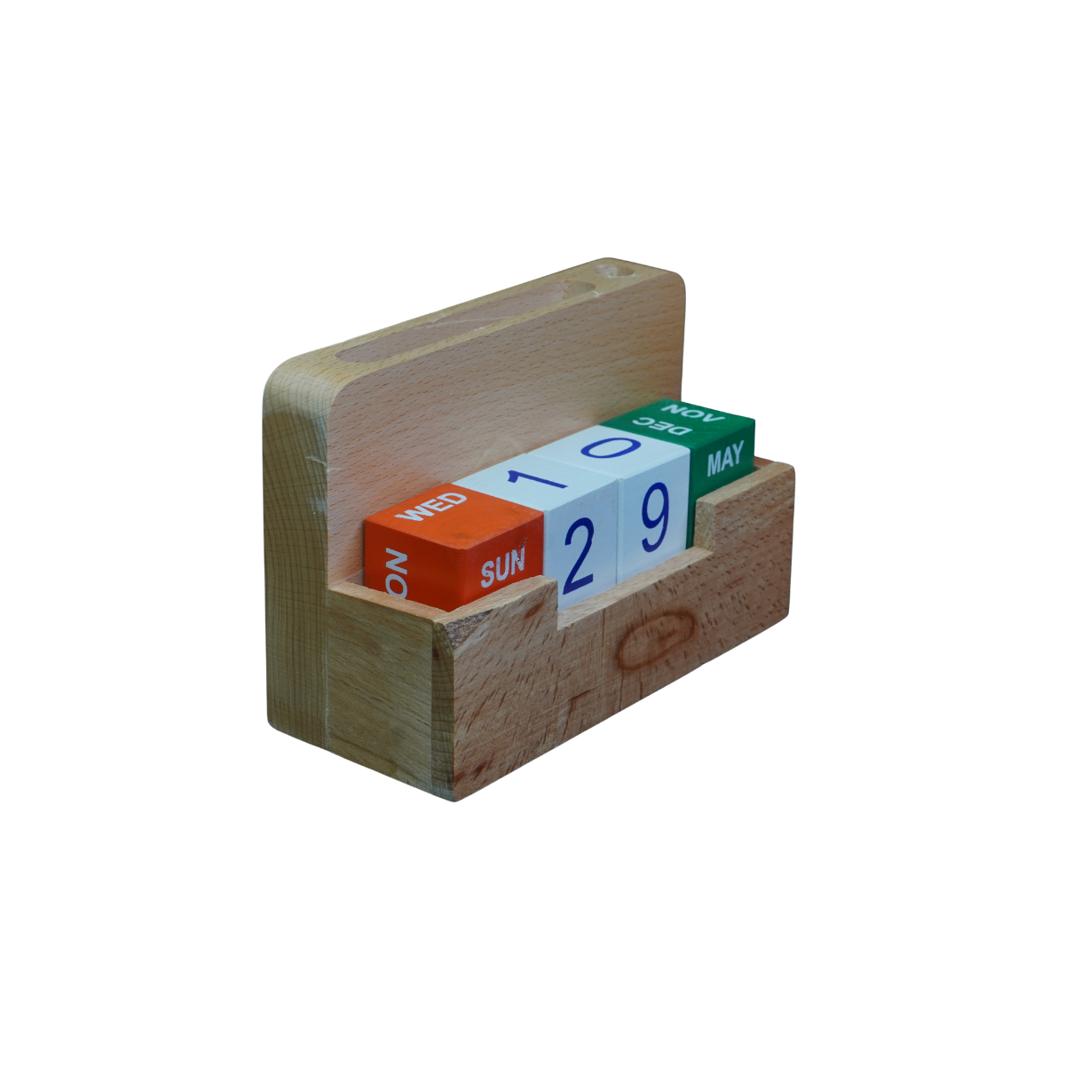 Wooden Table Top Calendar with Pen Stand