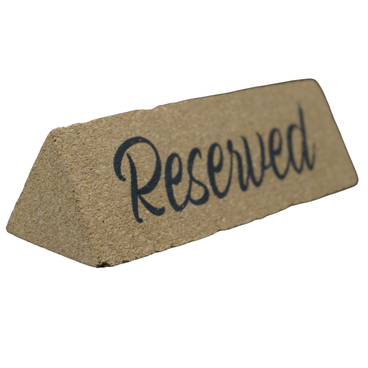 Triangular Cork Table Sign with Branding
