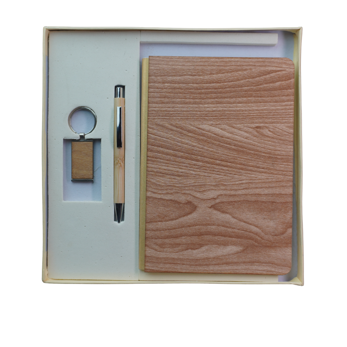 Brown Wooden Diary Pen Keychain with Branding