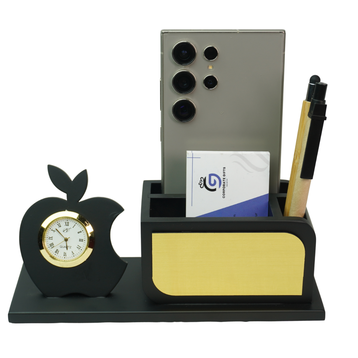 Table Desk Organizer with Apple Shape Clock