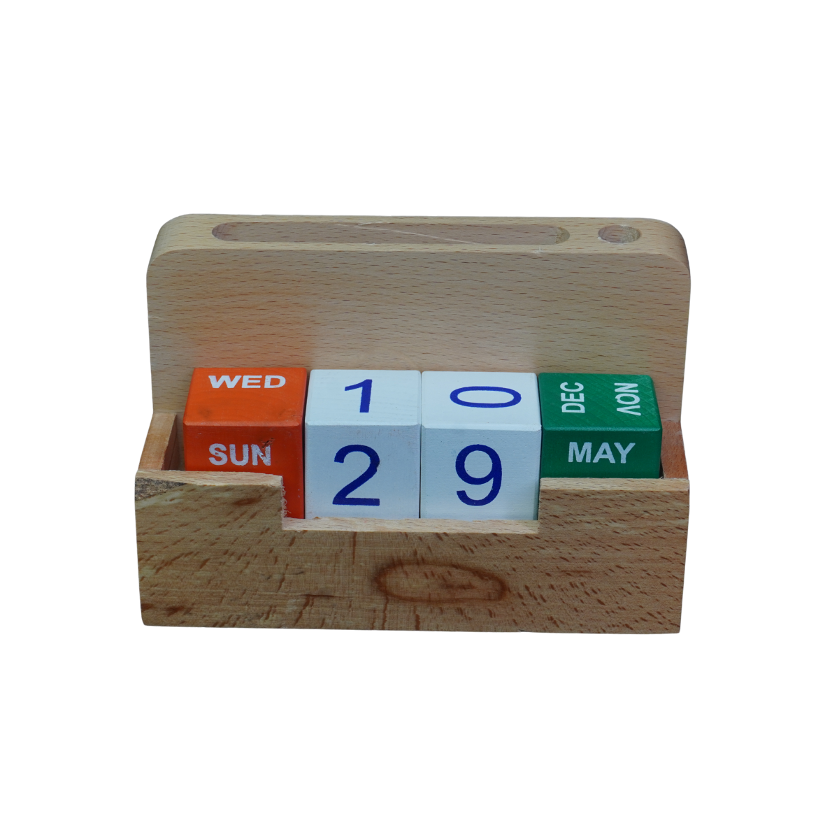 Wooden Table Top Calendar with Pen Stand