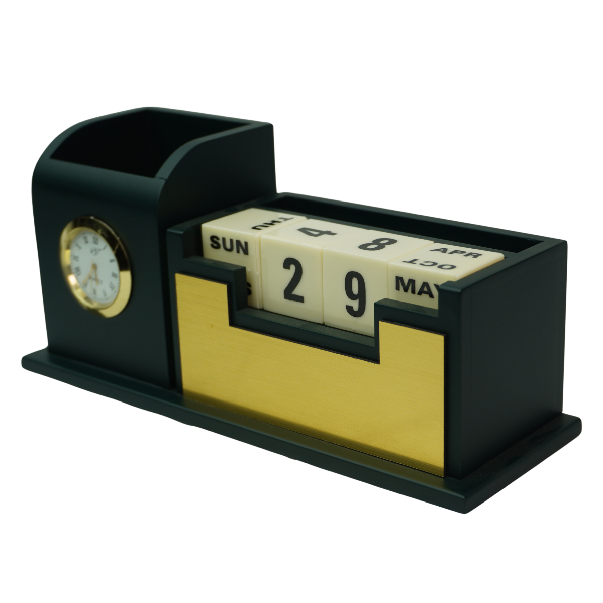 Pen Stand with Wooden Calendar for Office Table