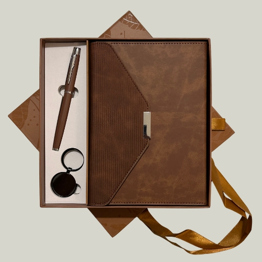 Prestige Leather Diary with Pen And Key Chain