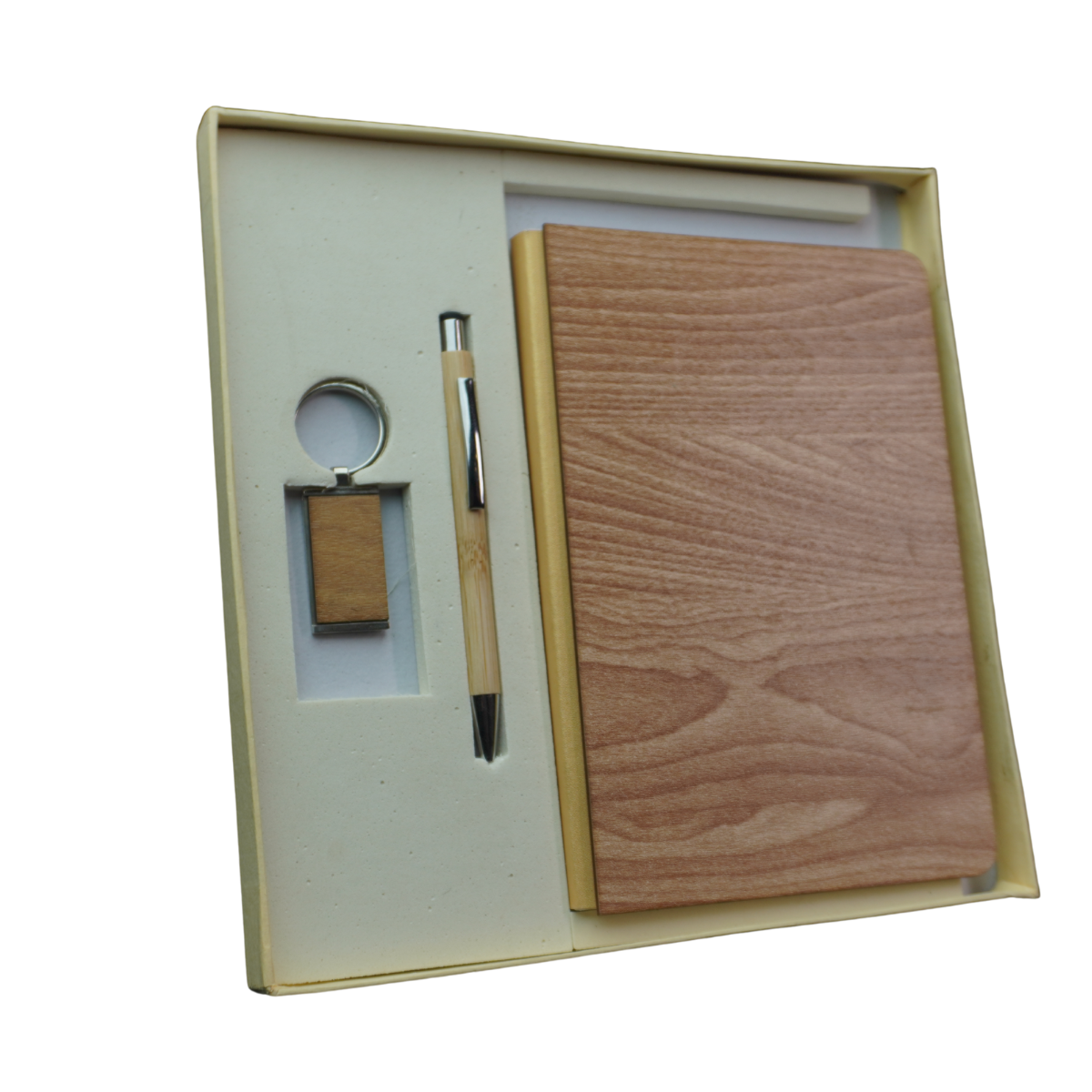 Brown Wooden Diary Pen Keychain with Branding