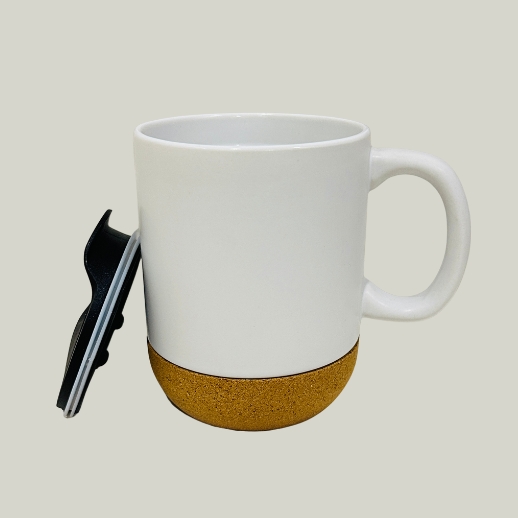 Matte Ceramic Mug with a Cork Base