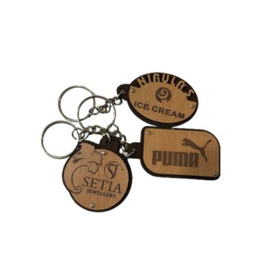 Wooden Customized Key-Chain with Brand Name
