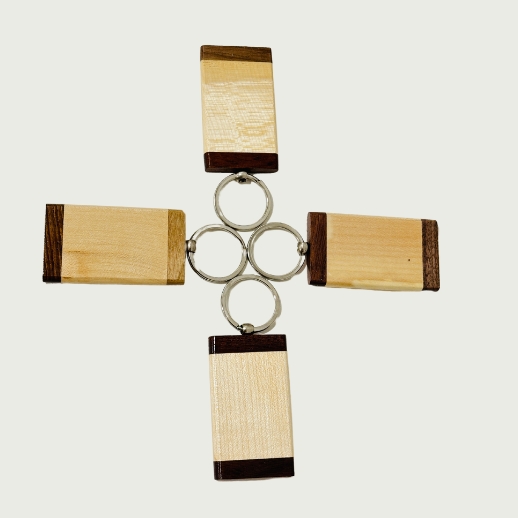 Square Shape Wooden Keychains For Branding