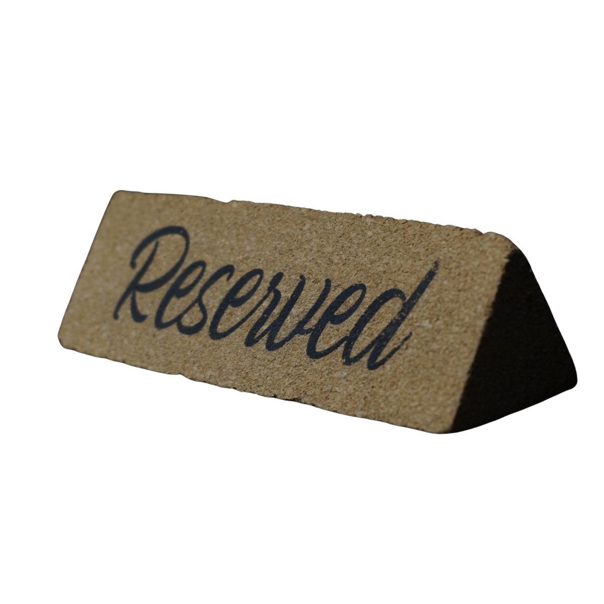Triangular Cork Table Sign with Branding