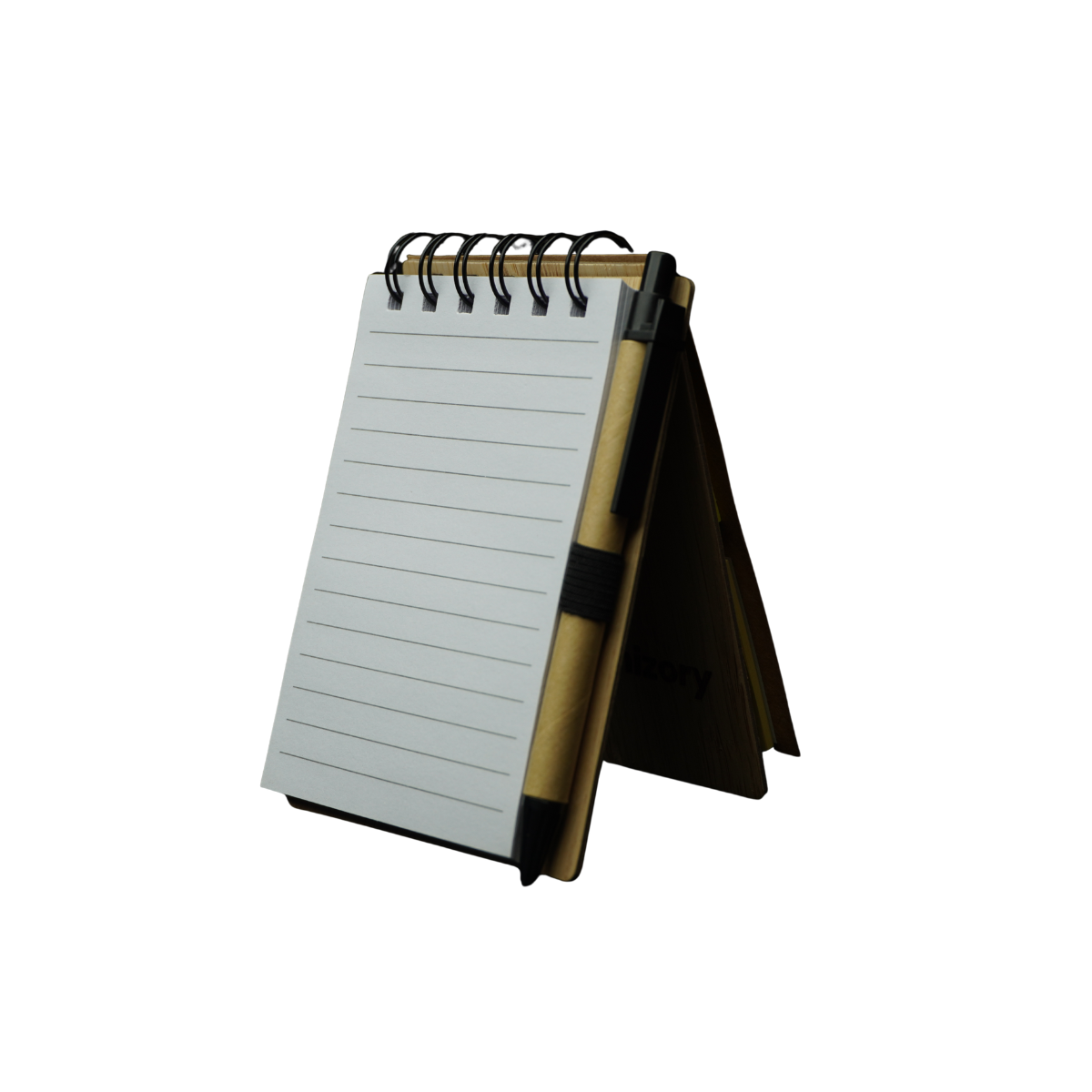 Spiral Multi-colored Sticky Notepad with Hardwood Cover