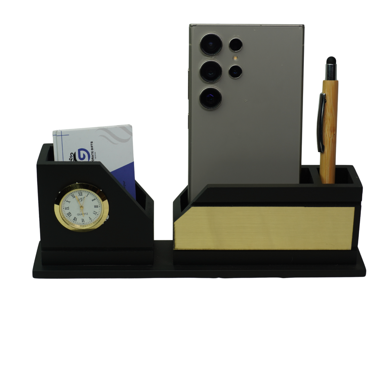 Mobile Holder Desk Organizer with Clock